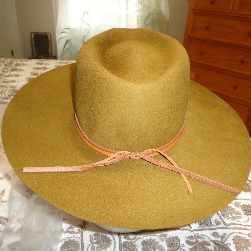 FIRM NEW Free People Lovely Bird Montana Turquoise Wrap Felt Hat S Rodeo - Picture 13 of 16